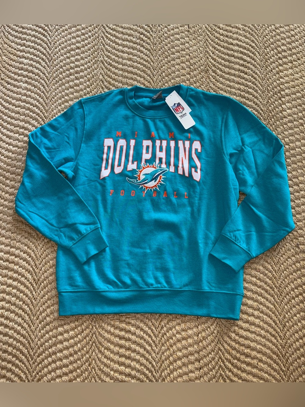 NFL Miami Dolphins Teal Crewneck Sweatshirt Mens Medium NWT Football Season